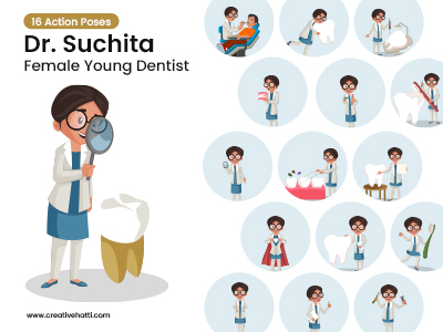 Suchita Female Young Dentist Vector Bundle