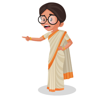 Young Indian female politician is angry and pointing a finger