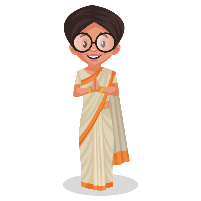 Young Indian female politician is doing greet hands