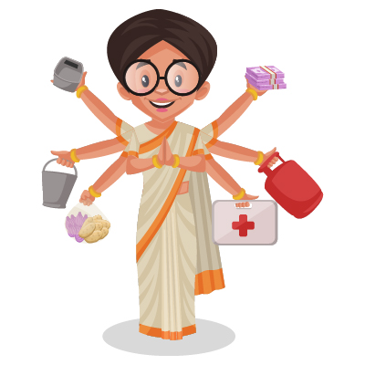 Young Indian female politician is doing multitasking