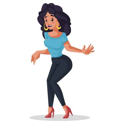 Young indian housewife is dancing