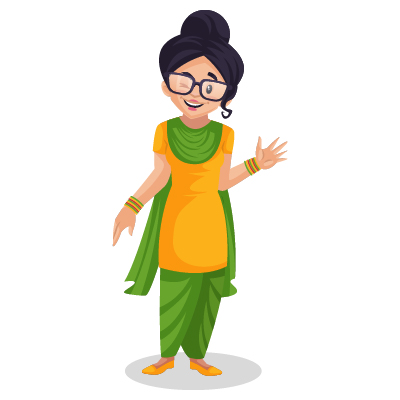 Beautiful punjabi girl is waving hand