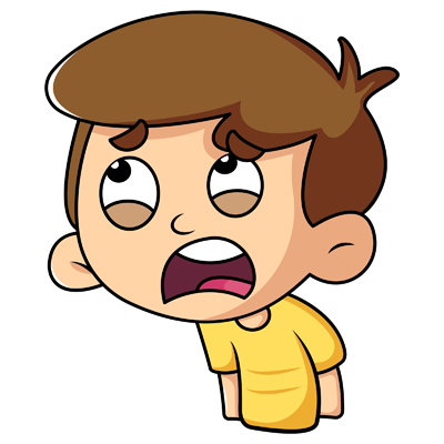 Cartoon character of annoyed indian boy