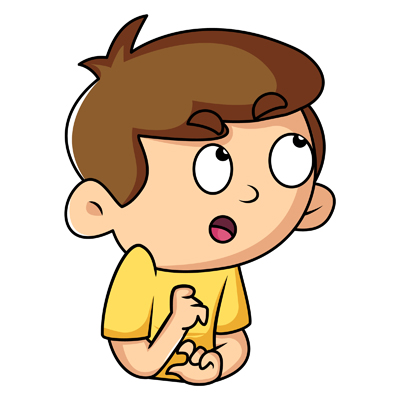 Cartoon character of confused indian boy