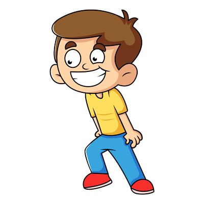 Cartoon character of indian boy with naughty smile