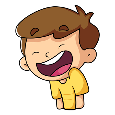 Cartoon character of laughing indian boy