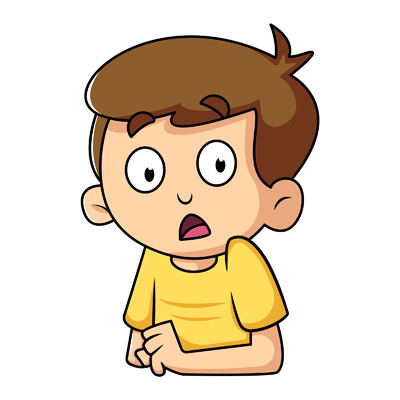 Cartoon character of shocked indian boy
