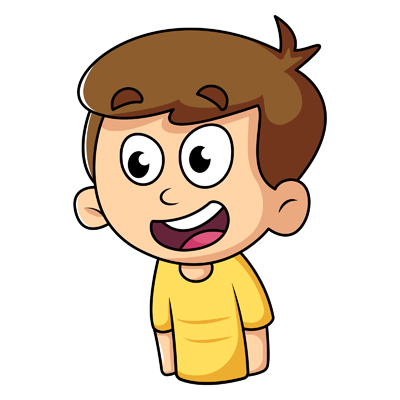 Cartoon character of surprised indian boy