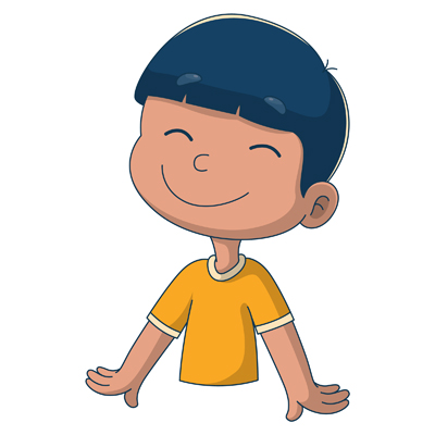 Character of indian boy with happy face