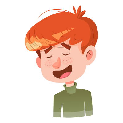Character of smiling indian boy