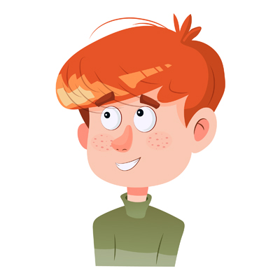 Character of surprised indian boy