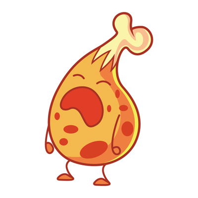 Chicken leg piece character weeping loudly
