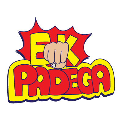Ek padega text sticker with fist design