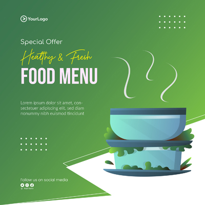 Fresh food menu banner template post