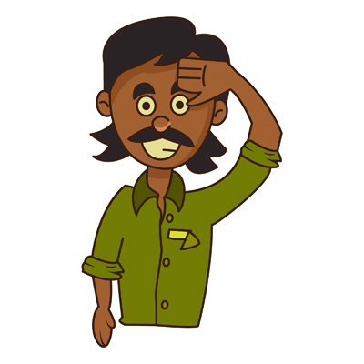 Illustration of indian auto driver giving the salute