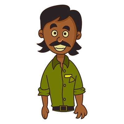 Indian auto driver is with smiling face expression
