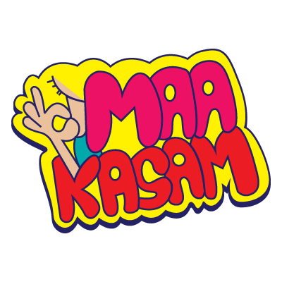 Maa kasam text sticker with okay sign hand