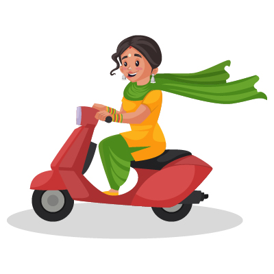 Mature punjabi girl is driving a scooter