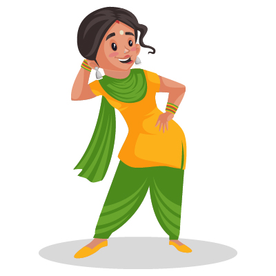 Mature punjabi girl is in dancing pose