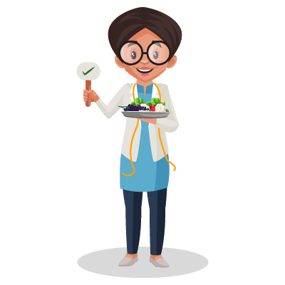 Nutritionist girl holding healthy fruit and vegetable on plate