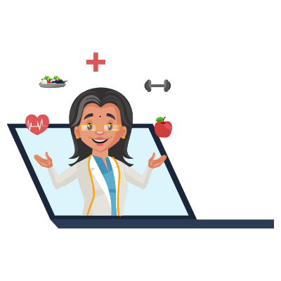 Nutritionist woman is giving diet classes online