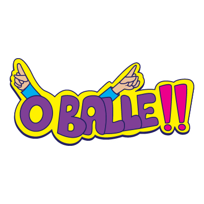 O balle text sticker with hands design