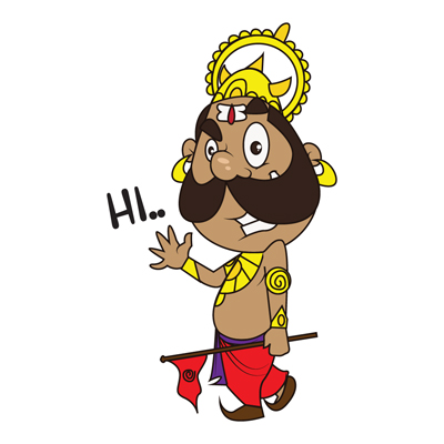 Ravan is waving hand and saying hi