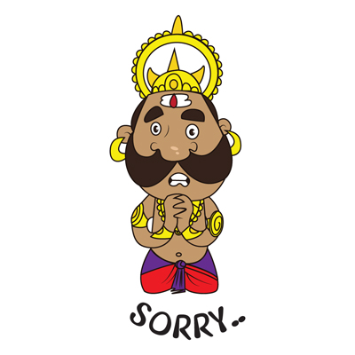 Ravana is scared and saying sorry