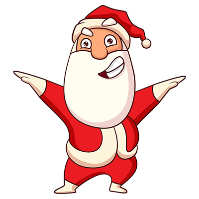 Santa claus character dancing
