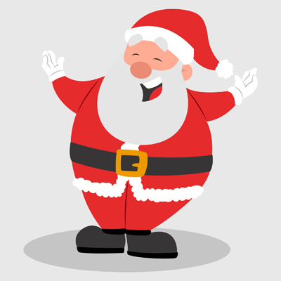 Santa claus is laughing loudly