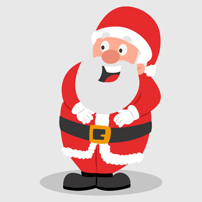 Santa claus is surprised and happy