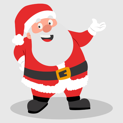 Santa claus is happy and waving his hand