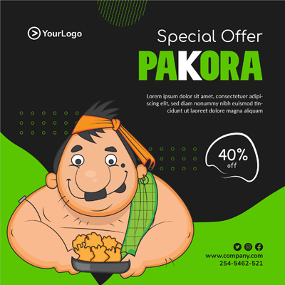 Special offer on pakora banner template post