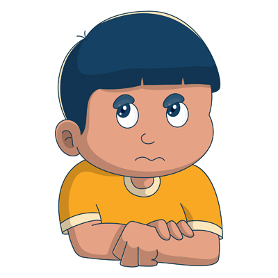 Vector illustration of sad indian boy