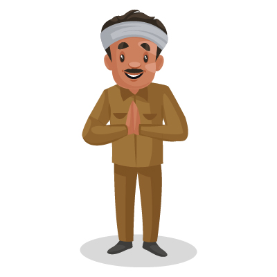 Indian auto driver is with folded hands