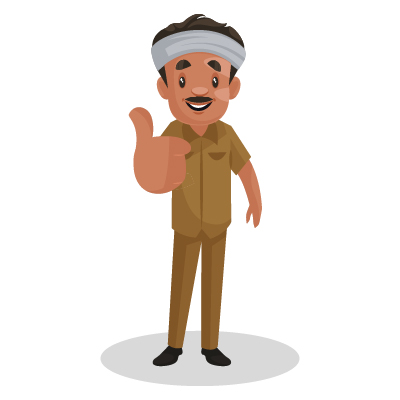 Indian auto driver showing thumbs up sign