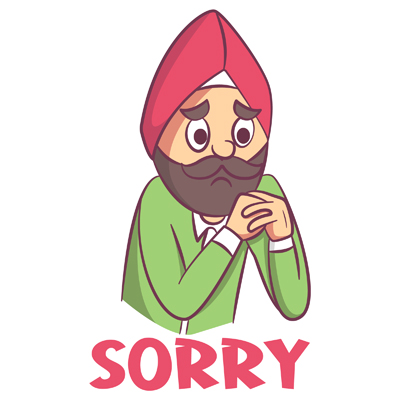 Indian punjabi man is sad and saying sorry