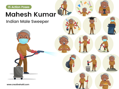 Mahesh Kumar Indian Male Sweeper Vector Bundle