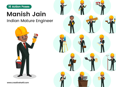 Manish Jain Indian Mature Engineer Vector Bundle