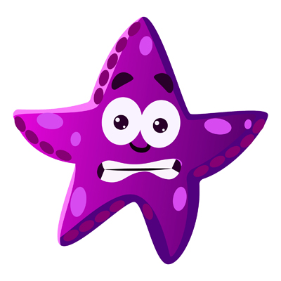 Star fish character is scared