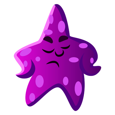 Star fish character is unhappy