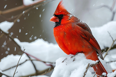 Beautiful picture of red cardinal bird