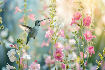 Colorful image of hummingbird