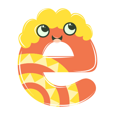 Illustration of small letter e