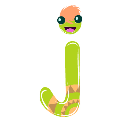 Illustration of small letter j