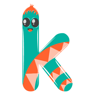 Illustration of small letter k
