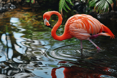 Image of a vibrant graceful flamingo