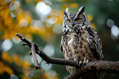 Image of owl bird perched on branch