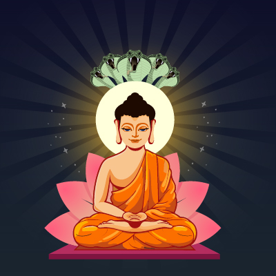 Vector Illustration of Lord Buddha