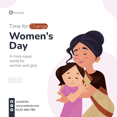 Banner poster of happy womens day template